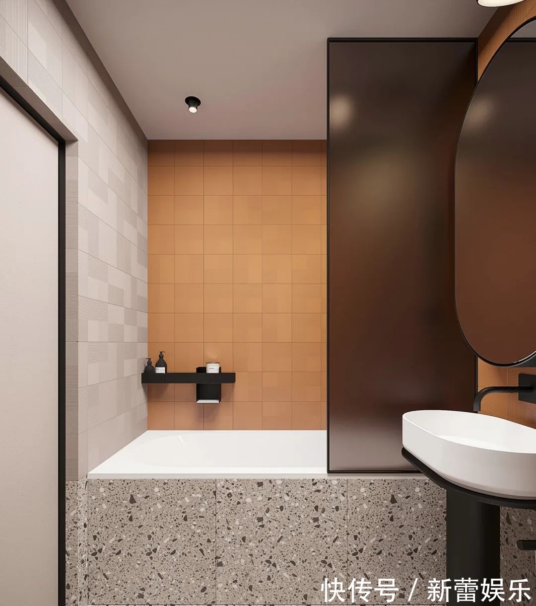 衣帽间|70㎡现代简约,沉稳高级灰,以橙色点缀,营造安静优雅的美