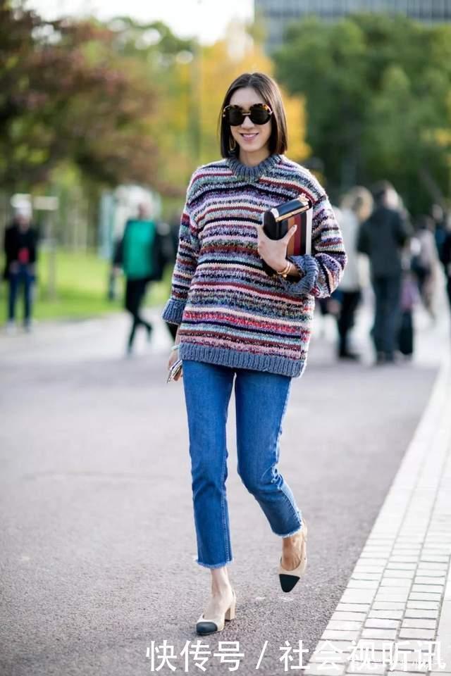 最近火了一种穿法“毛衣+牛仔裤”,优雅又时尚,回头率十足