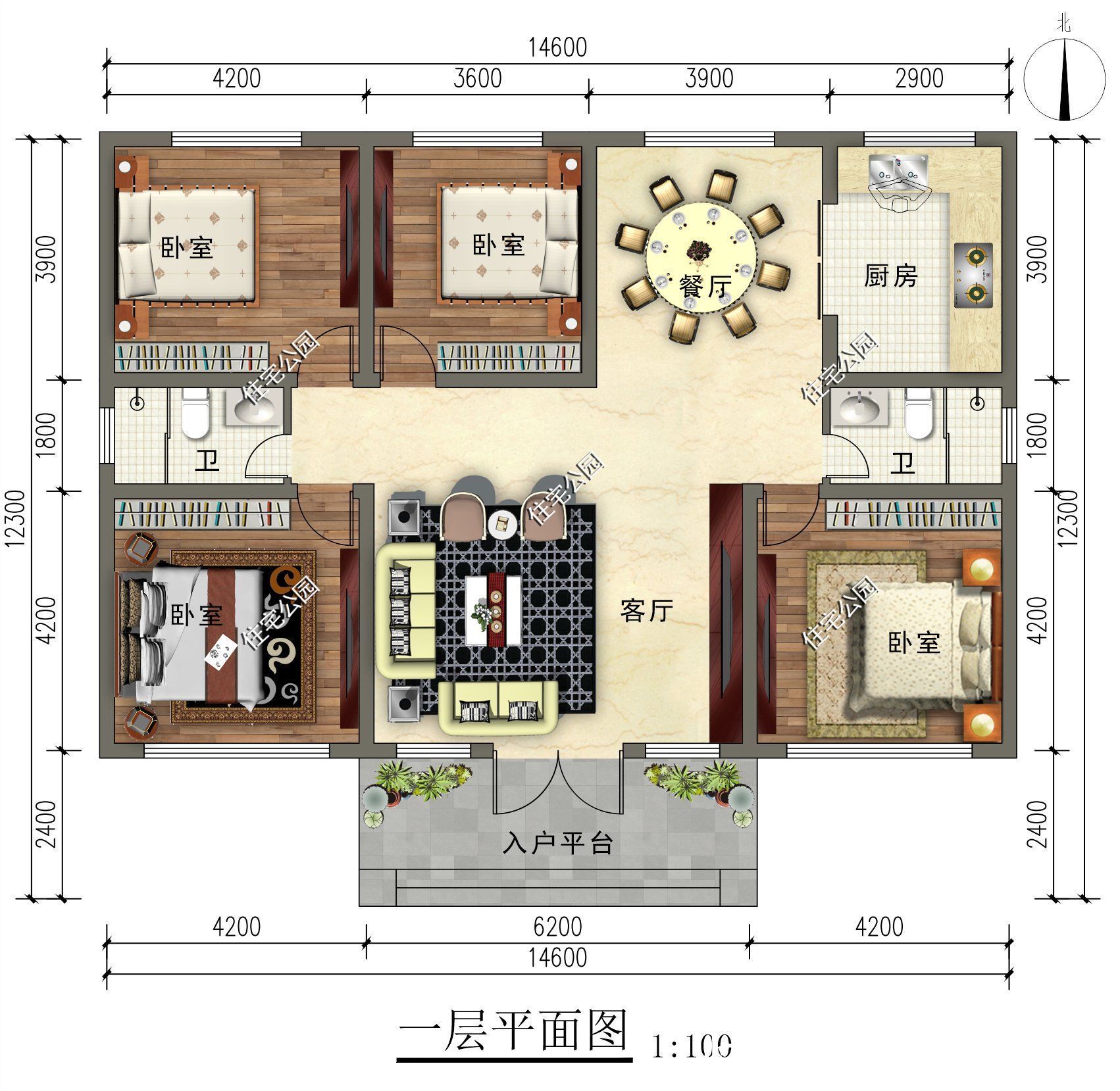农村|农村盖房就选这套一层户型吧，造价只要20多万，保你喜欢的不得了