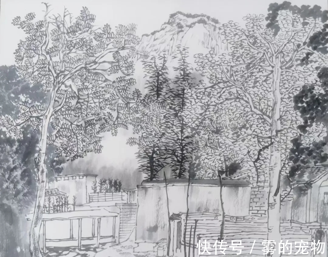 满维起#中国水墨画院|清幽静雅,满维起水墨写生