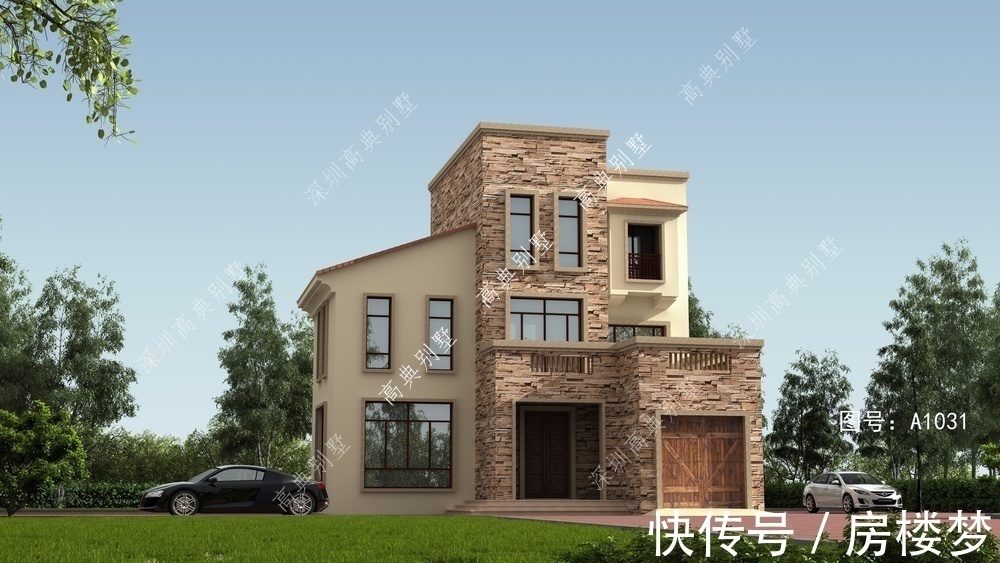 别墅|这款三层欧式别墅,外观简洁大方,室内实用,适合农村自建。