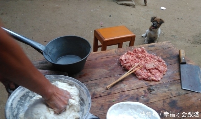 爸爸|农家院里包饺子，我和母亲包饺子给在田地里忙碌着农活的爸爸吃