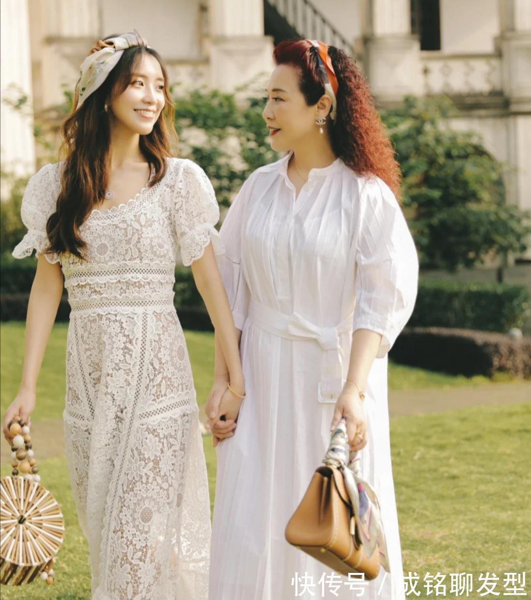 连衣裙|身材微胖的中年女人,学学这位些主的优雅穿搭,时尚减龄又显瘦