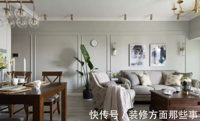 壁灯|86㎡简约小美式轻盈优雅的暖心之家,点缀绿植打造舒适精巧场域