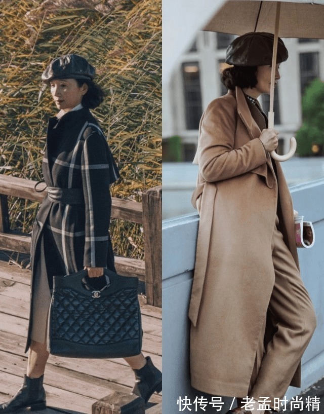 秋冬|中年女人穿大衣少配打底裤,学三木妈妈更显气质