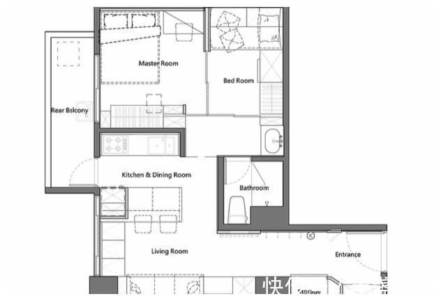 卧室|40㎡两房一厅,全屋打满柜子,称得到上小户型“教科书”式设计!