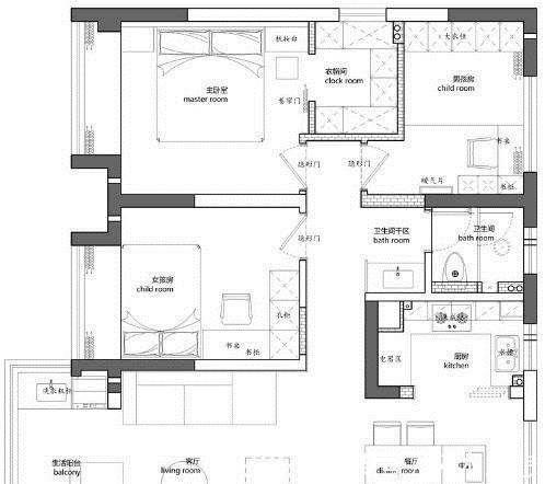 门洞|109㎡四口之家,全屋配色太清爽,三室两厅不压抑!