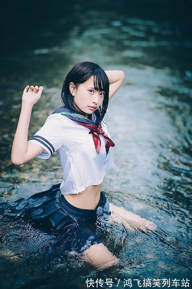 JK|日本JK水手服美图赏:青山绿水间的蓝白少女