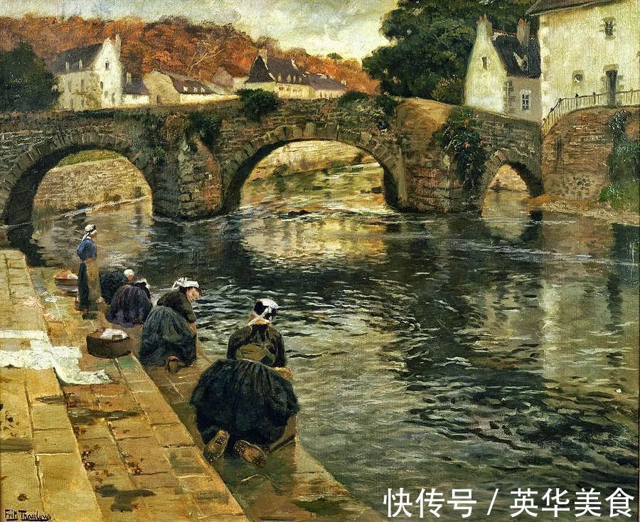 小溪|水与光的刻画,弗里茨的油画真是美妙至极