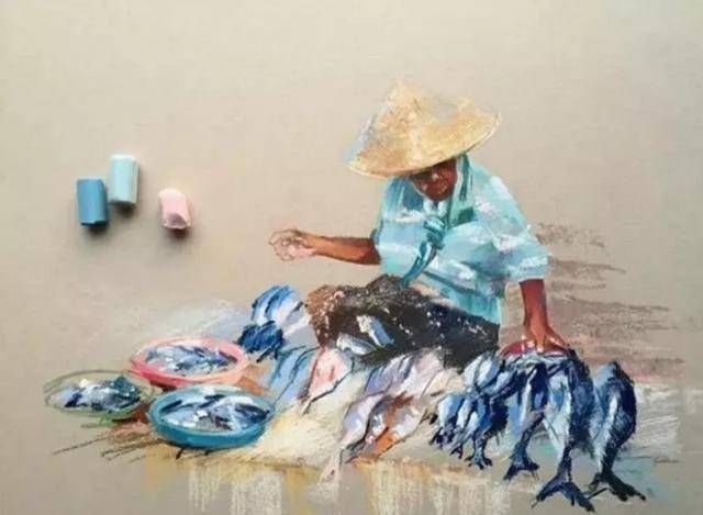 olga@她用粉笔画了一匹白马,因为太美,学生沦陷了:黑板我们买了