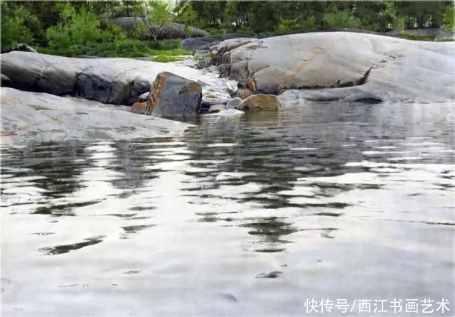 水彩画家$这位瑞典水彩画家把海边的石头质感画得好极了