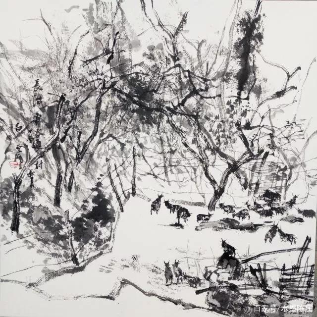 山水画家！最讲笔墨构造的山水画家｜白云乡水墨写生