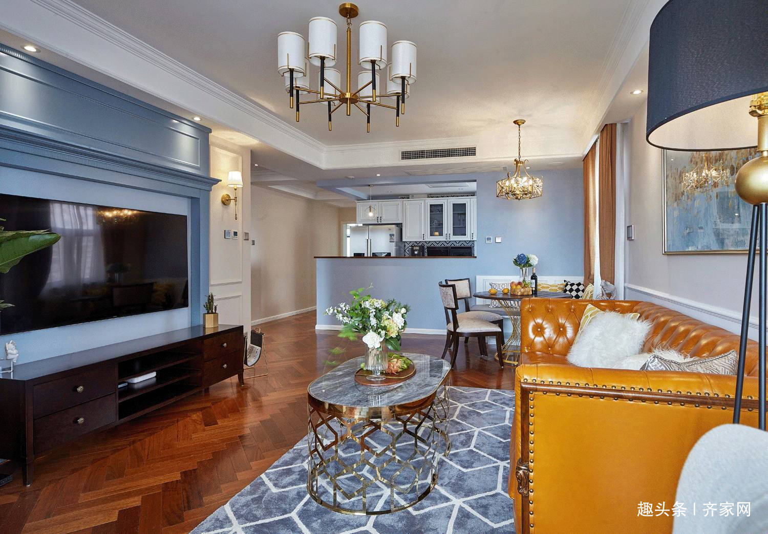 茶几|125㎡美式风，从茶几小景到装饰画，独有一番自然和自由的风味