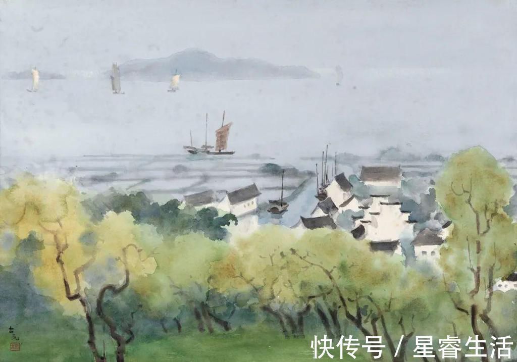 水彩&他被徐悲鸿称为“中国艺术界卓绝天才”,融入水墨意境的水彩,太美好了!