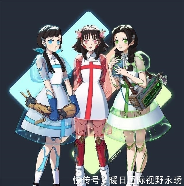 赛博朋克|鬼灭之刃+赛博朋克风,祢豆子戴上防毒面具,恋柱身材不能发原图