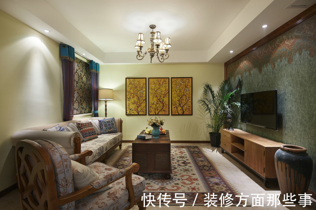 横梁|124平三居室明快光鲜,展现美式复古张弛有度的强大气场