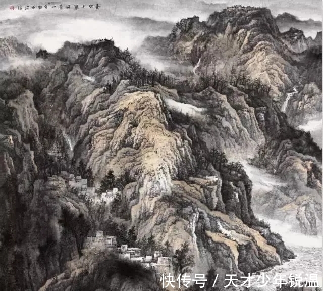 水墨#融会贯通|薛从伦水墨山水画