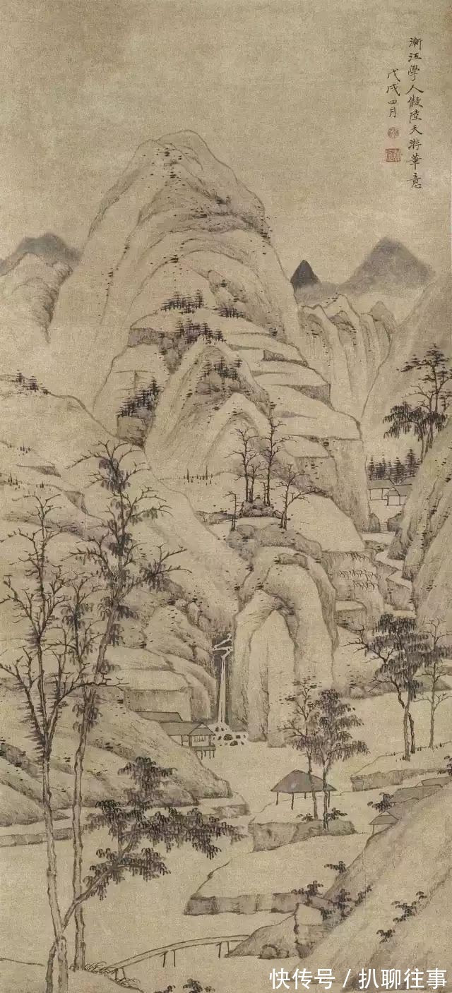 水墨纸本|清初四大画僧笔下的意境山水，不只是养眼