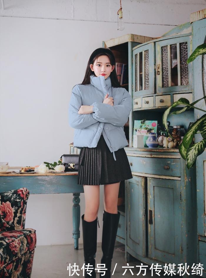 时尚|韩风短款羽绒服+毛衫的时尚搭