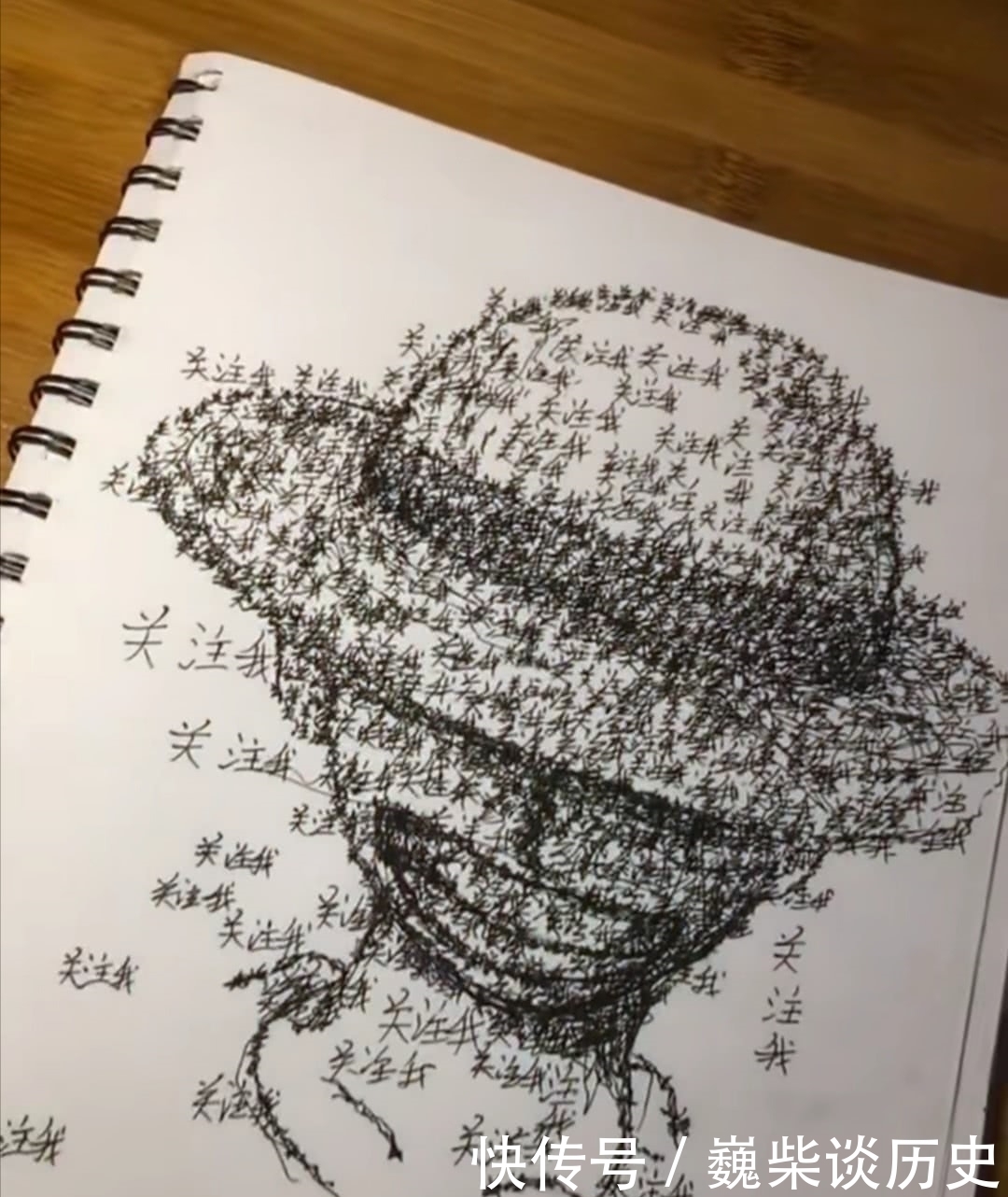 美术生纸上写“关注我”,开始:还以为画草帽子,结尾:被马蜂蛰的路飞?