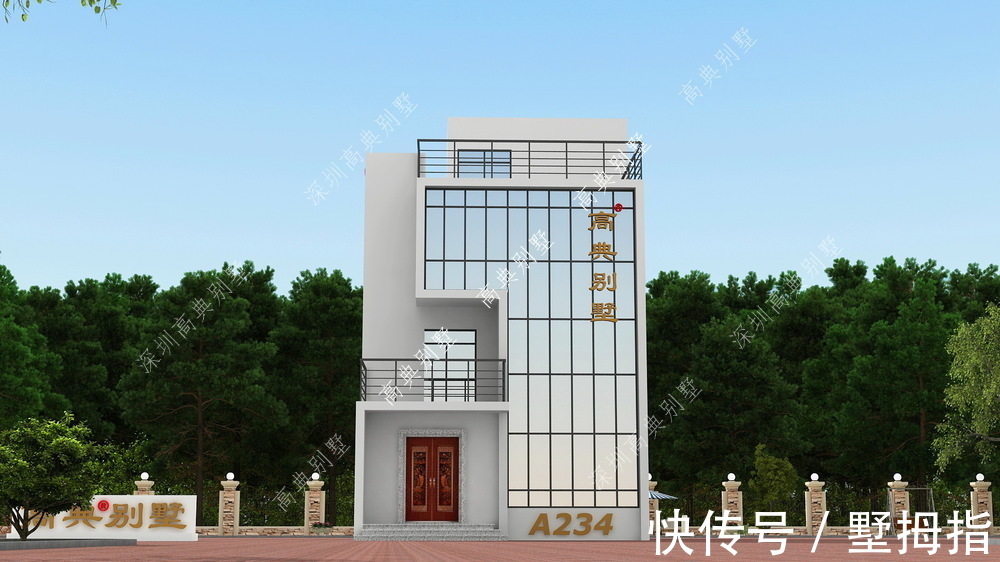 别墅|漂亮的现代农村别墅,款式美观,是个非常时尚的房子。