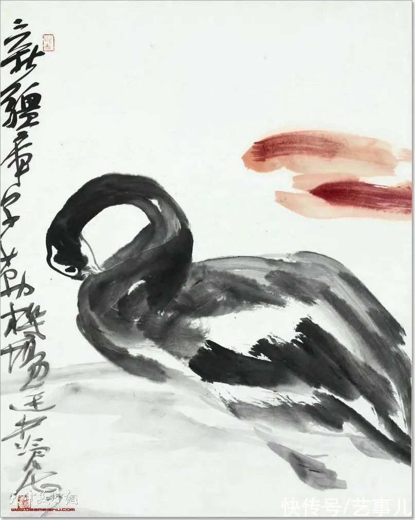 库尔勒!尹沧海教授荷花水禽作品欣赏:笔意简率自由 一派天趣自成