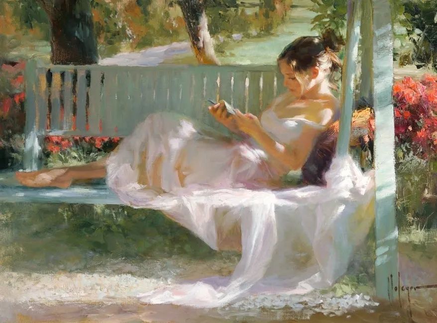 ·沃利戈夫|弗拉基米尔·沃利戈夫 的笔下，夏日繁花，娇媚女子，岁月静好