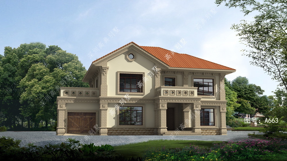 造型|简单的欧式别墅,不仅造型美观,而且采光性极好。