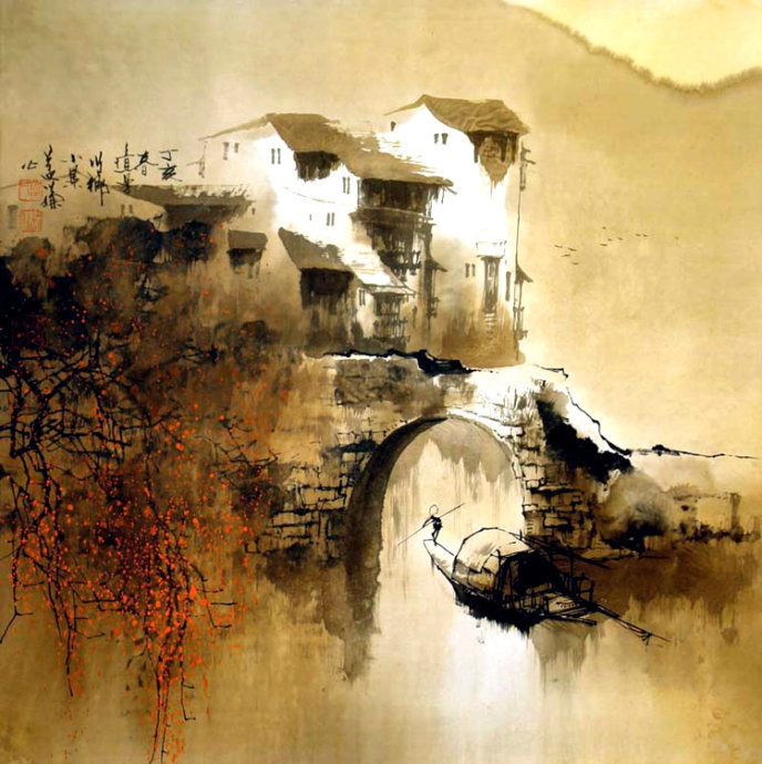 静恬#舒益谦的绘画作品,有一种诗意的美!