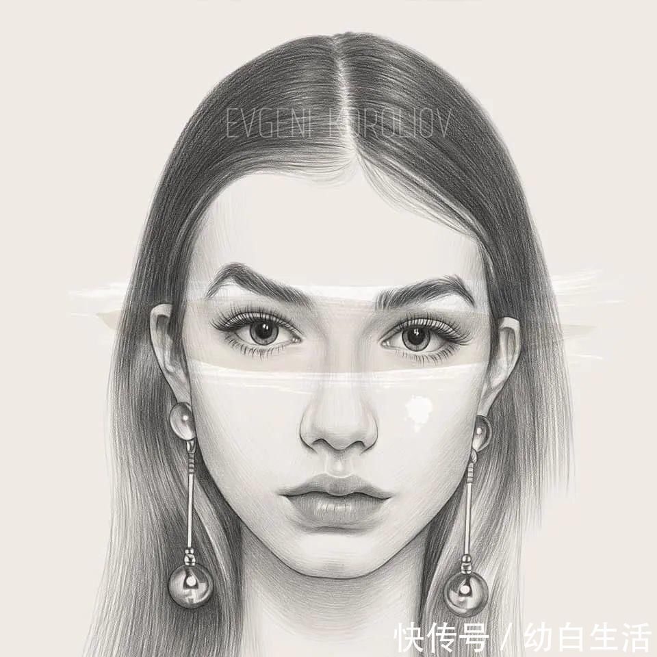 手绘$总被怼素描画得像头盔，瞧她用自动铅笔画，笔笔都是功力，厉害了！