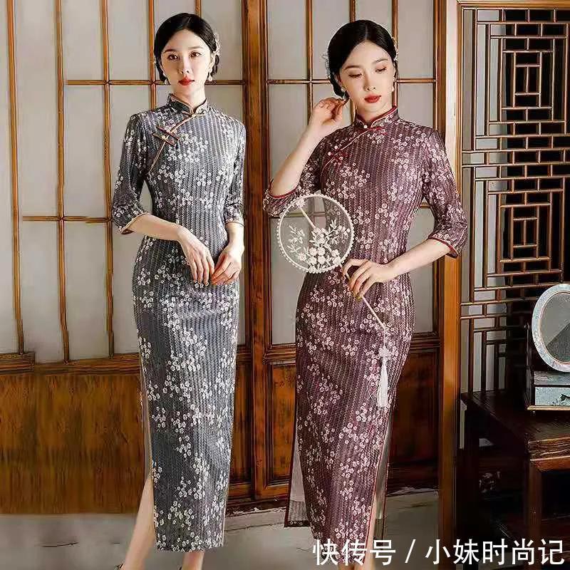 女子|秋冬时尚款优雅金丝绒现代改良旗袍,穿出的是味道,描摹的是风情