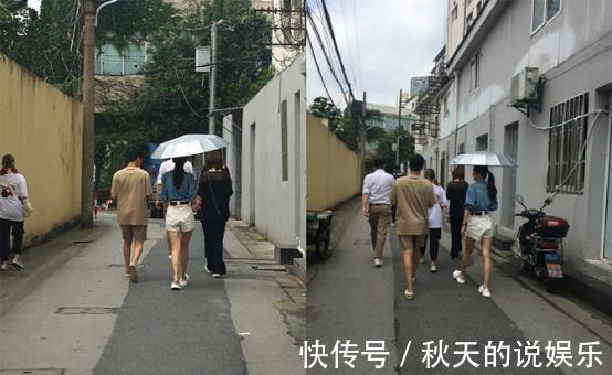 Angelababy拍戏被偶遇，穿T恤配半身裙贴创口贴，表情僵硬太出戏