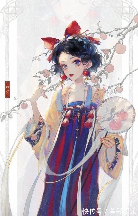 贝儿公主@迪士尼公主变“中国风”,艾莎公主汉服灵动,贝儿旗袍性感优雅