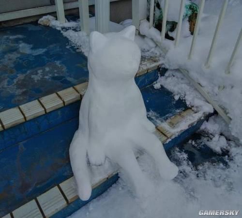 日本推特兴起堆“动漫雪人” 胖虎雪人神还原