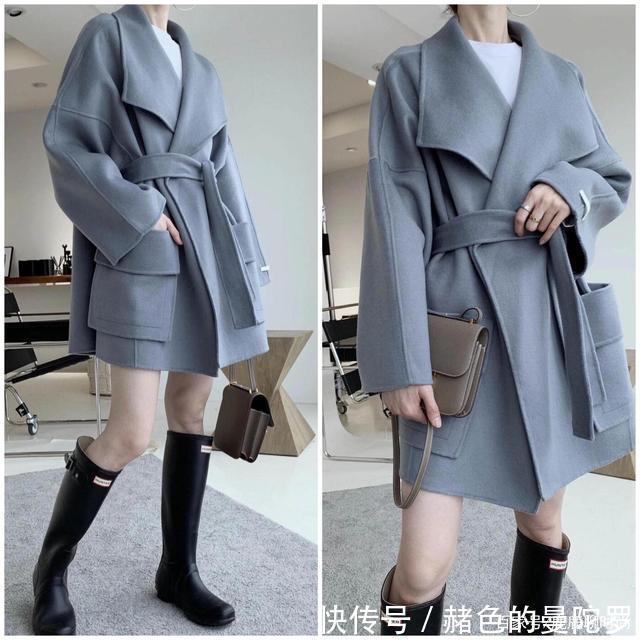 气质|蓝色大衣该怎么穿学学日本人的配色,果然气质大有不同