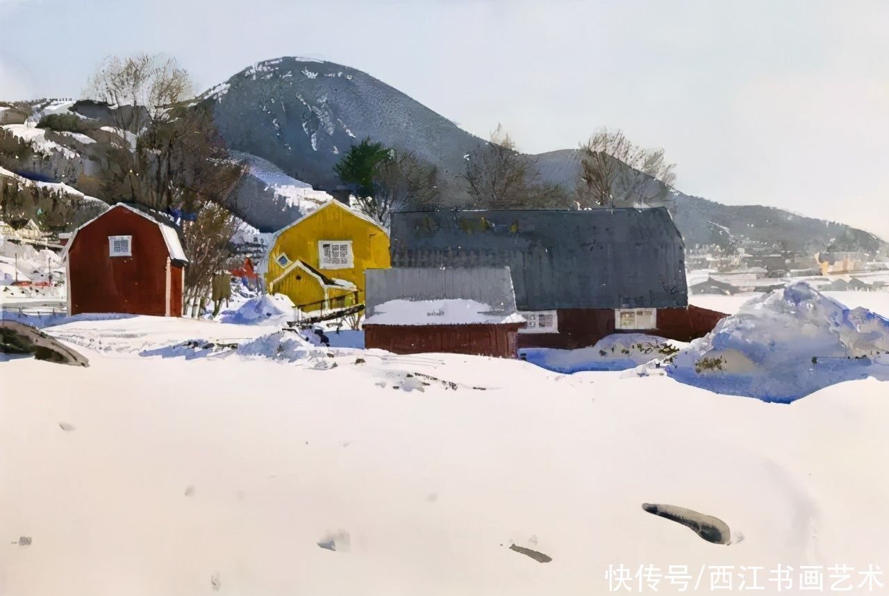 克拉科夫$这位瑞典水彩画家把海边的石头质感画得好极了