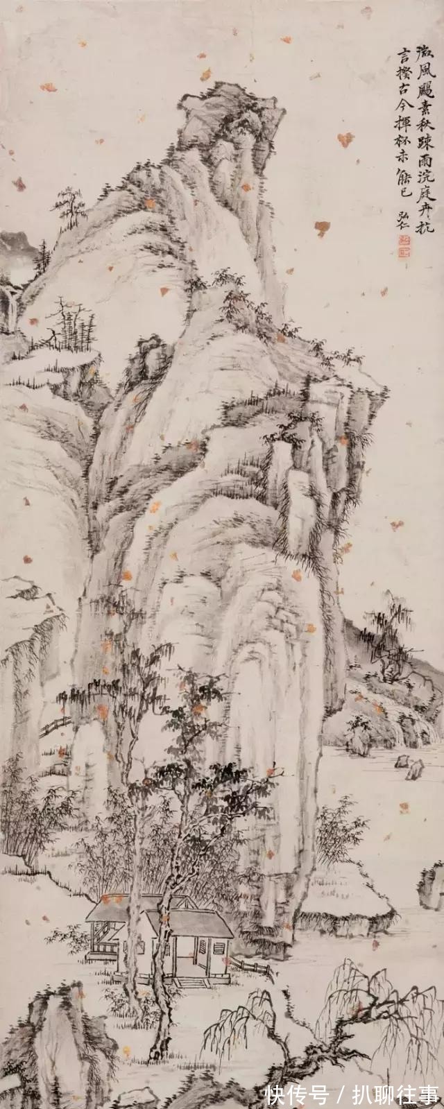 水墨纸本|清初四大画僧笔下的意境山水,不只是养眼