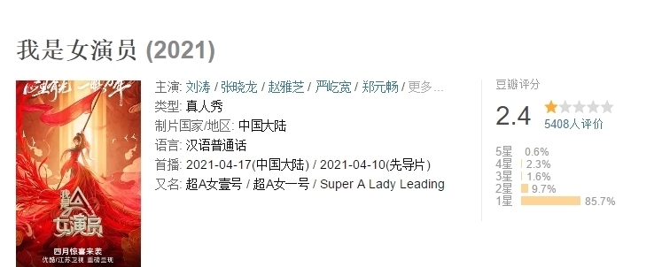 豆瓣评分2.6的综艺《我是女演员》,真的尴尬到不值得去看吗?