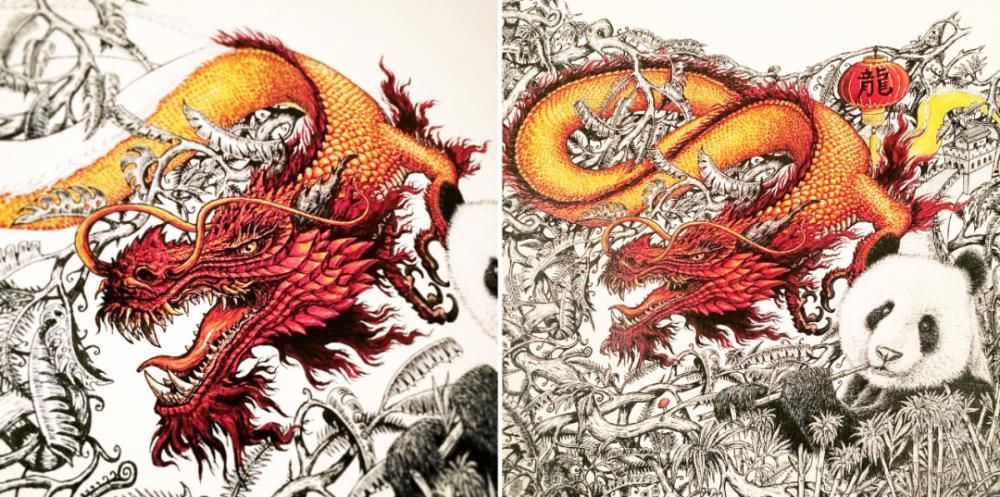 英国小伙用针管笔画出了最美中国地图,独一无二的中国风