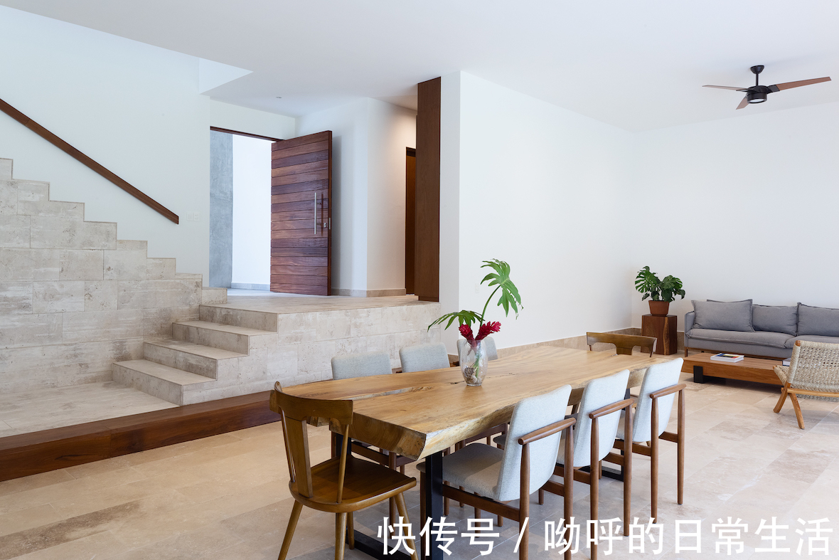 Pelic墨西哥Pelicanos之家,平衡隐私和开放空间