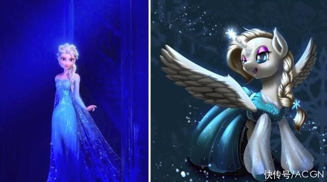 迪士尼公主|在画师大佬笔下,迪士尼公主和彩虹小马顺利“合体”,感觉好可爱