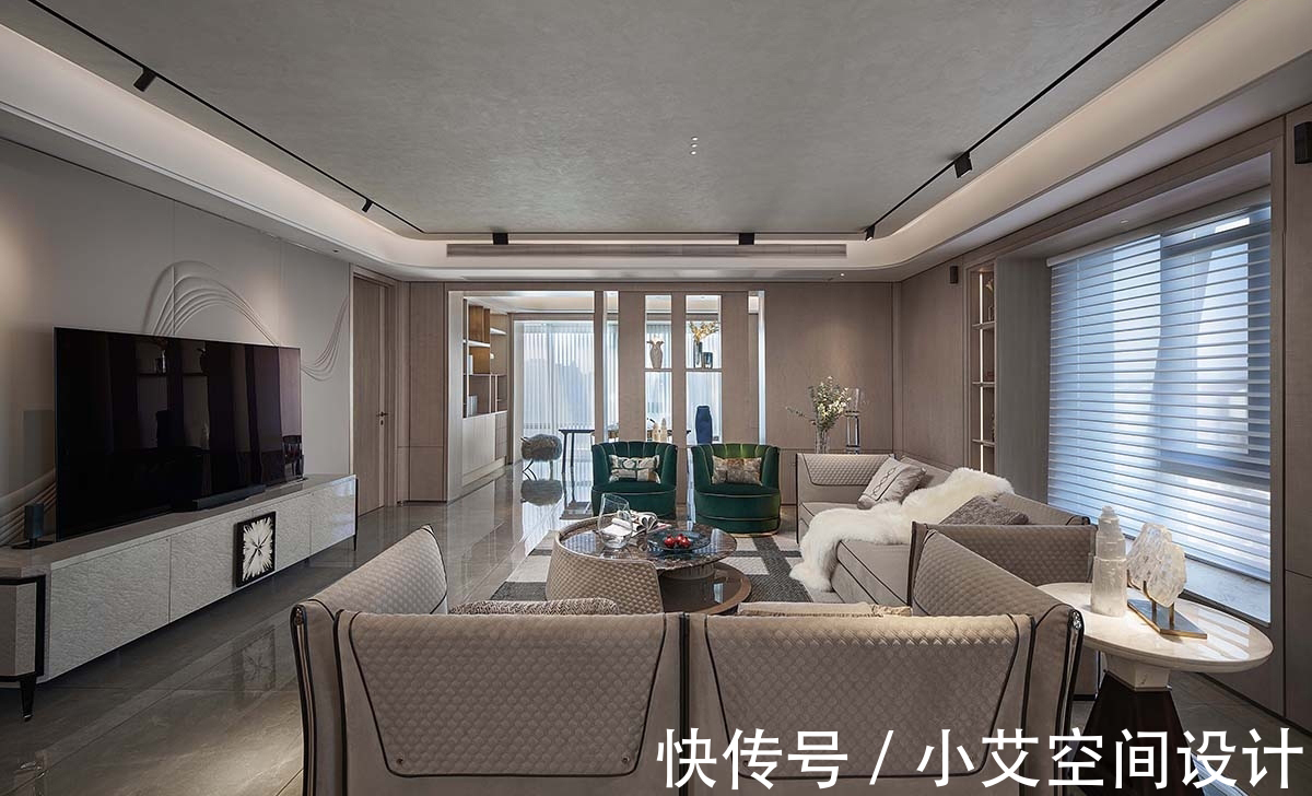 新颖|243㎡大平层软装设计,带给人时尚新颖的感觉!