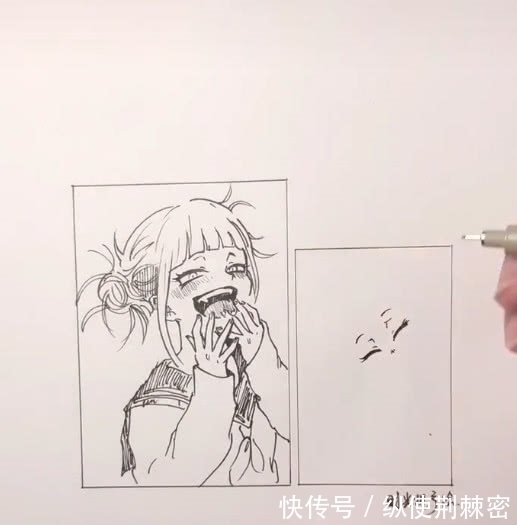 作画@美术生很会秀，作画不打稿，网友排队等翻车，看到成品后惊呆了