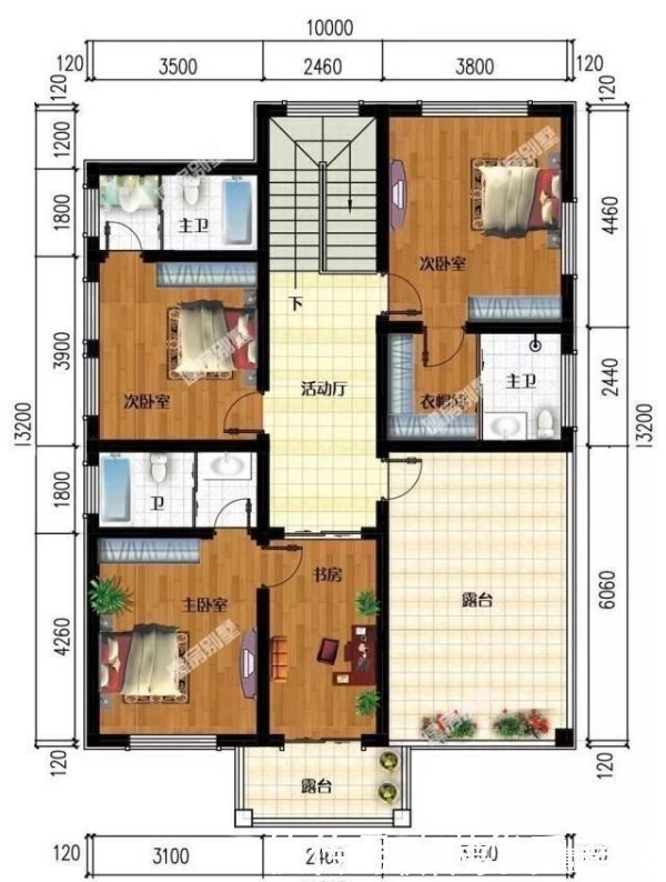 占地面积|3栋面宽10米的自建房，都用到弧形楼梯，乡村生活也会让人羡慕
