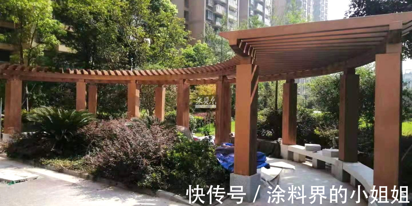 中式|中式廊架怎么做!仿木纹漆带你走进中式庭院