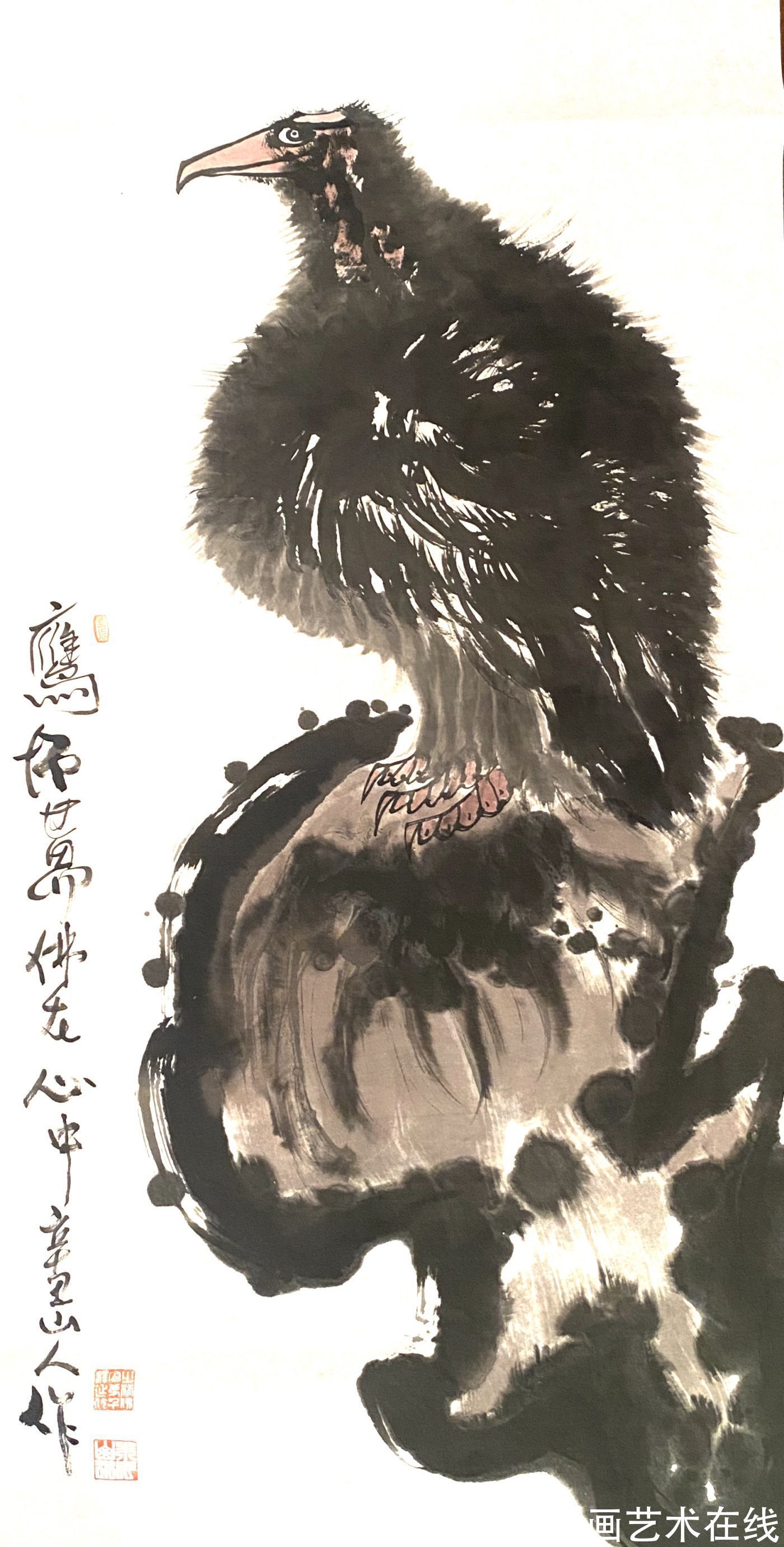 爱德华|笔下雄鹰俊,翼展能冲天——国画家、画鹰大家、指墨画艺术大师朱祖国