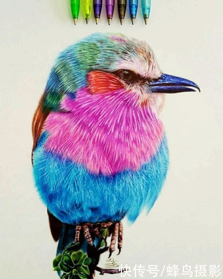 肖像&有这水平还要相机干嘛?30张圆珠笔画,图1画了一个月细到毛孔