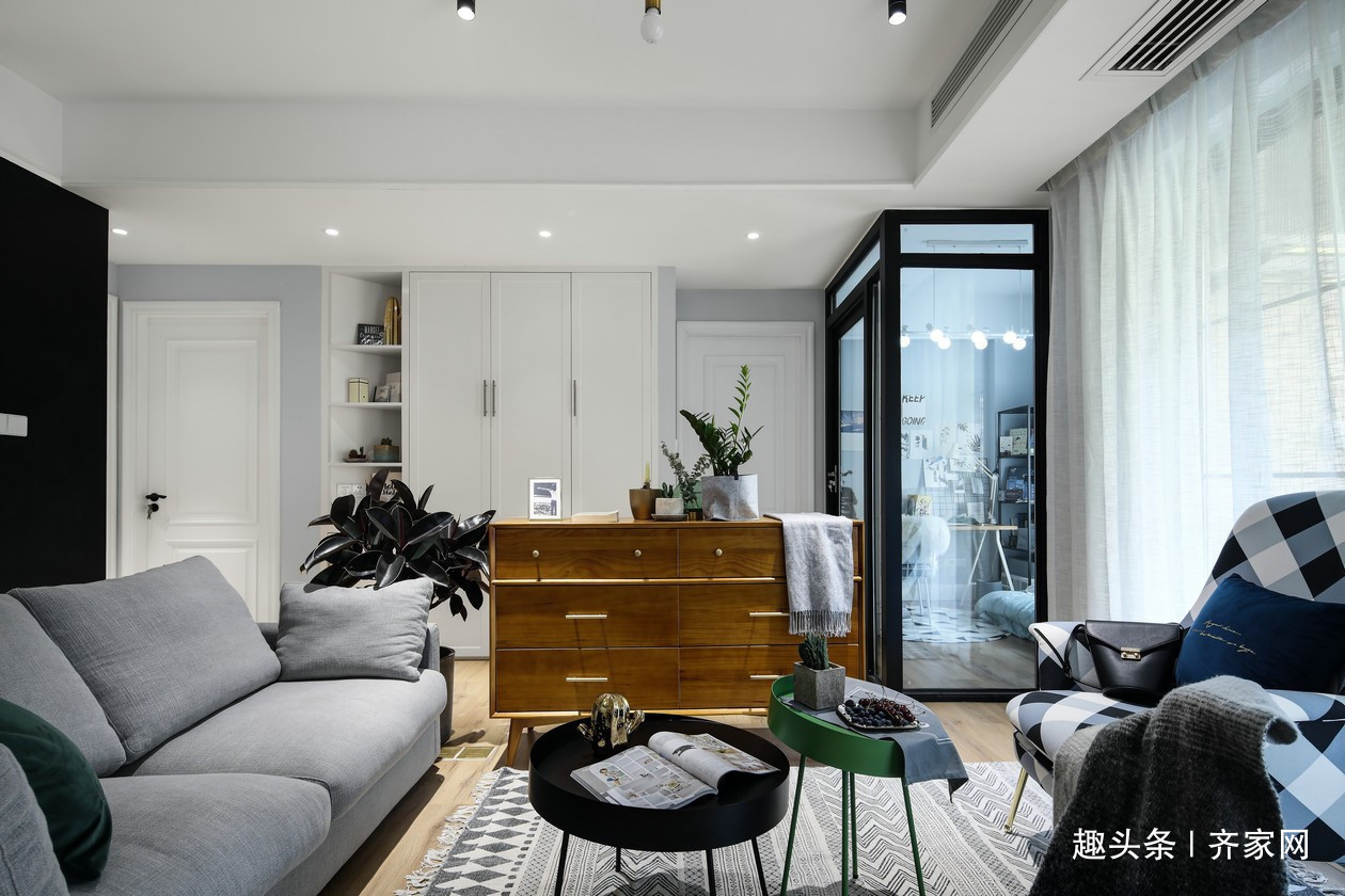 储物|107㎡北欧风,客餐厅一体,嵌入式储物,高效利用空间!