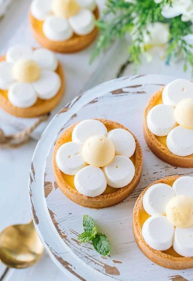 甜点|优美西点の雏菊柠檬挞,清新雏菊的七夕“暗恋”甜点~