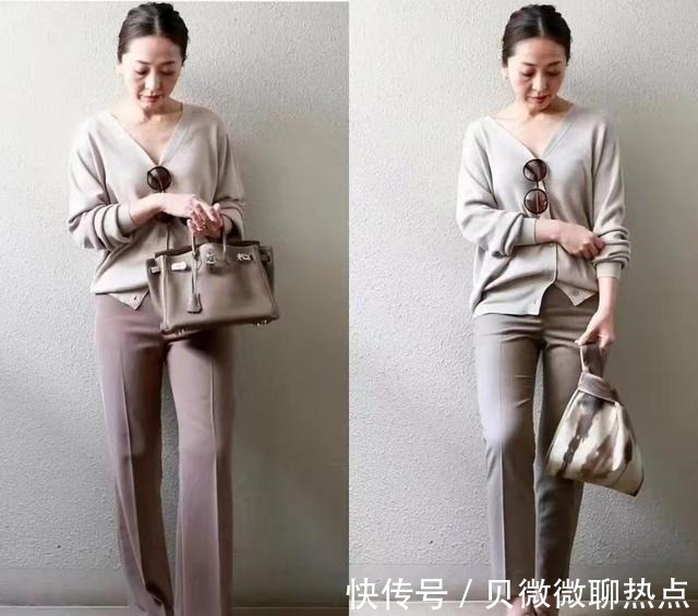 色系 这才是50岁女人该有的打扮,学博主无龄感穿搭,简约高级又显气质!